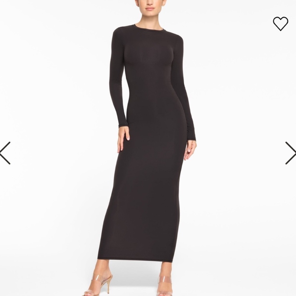 SKIMS Black Long Sleeve Dress